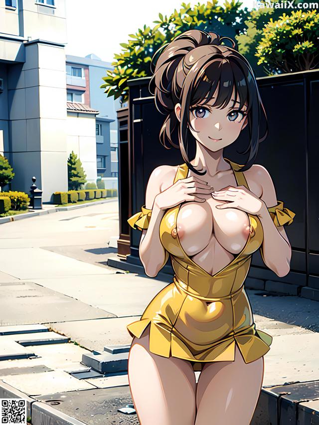 Hentai - 华彩繁花 Set 2 20230602 Part 24 No.05664b A woman in a yellow dress is posing for the camera.