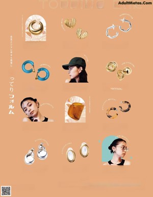 A magazine page with a bunch of different types of earrings.