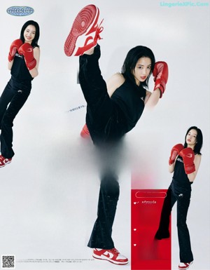 A magazine cover with a woman in a hoodie.